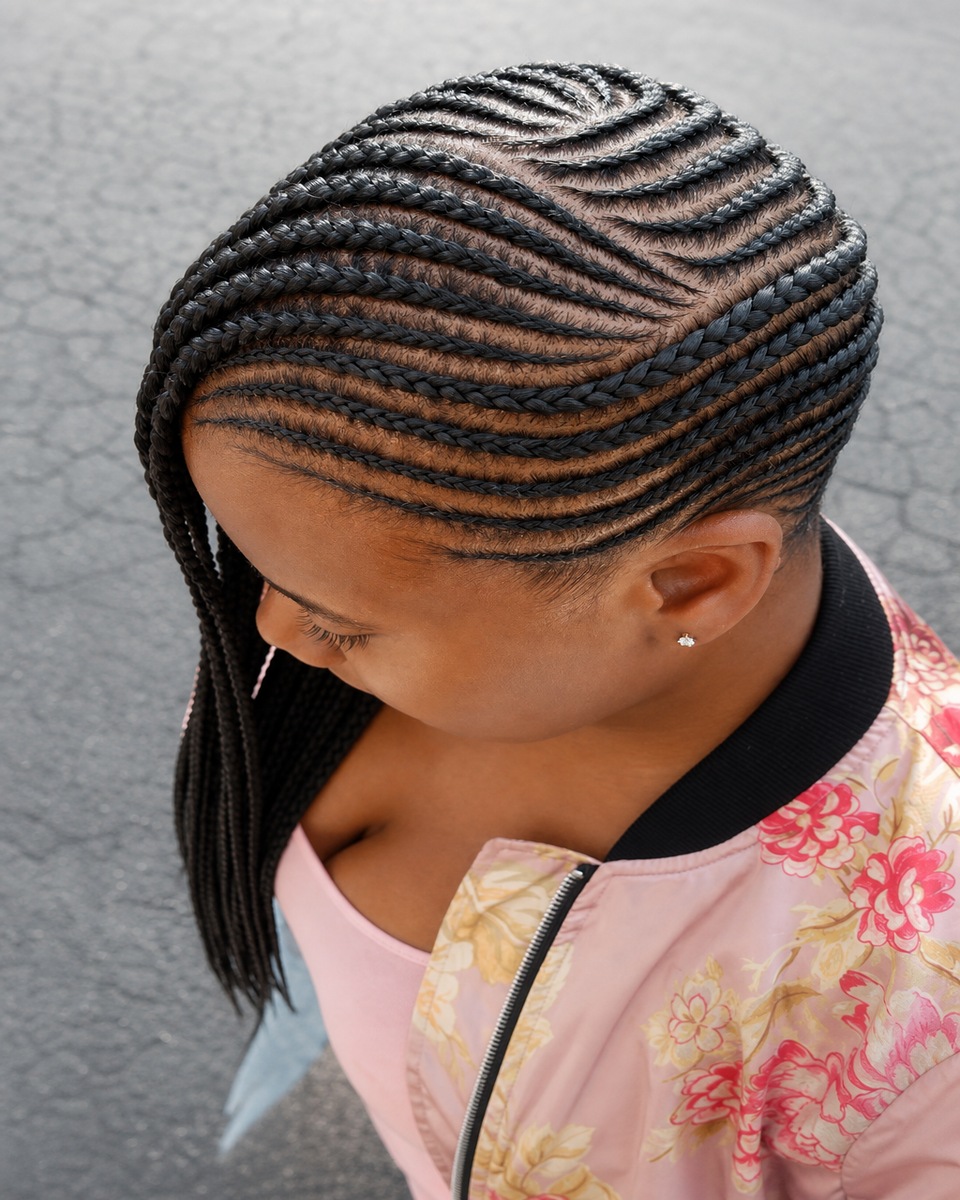 Cornrows lemonade balayées sur le côté