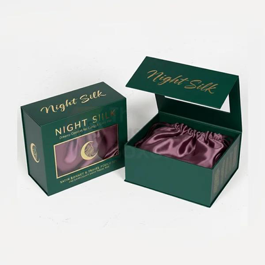 Set bonnet de nuit en satin